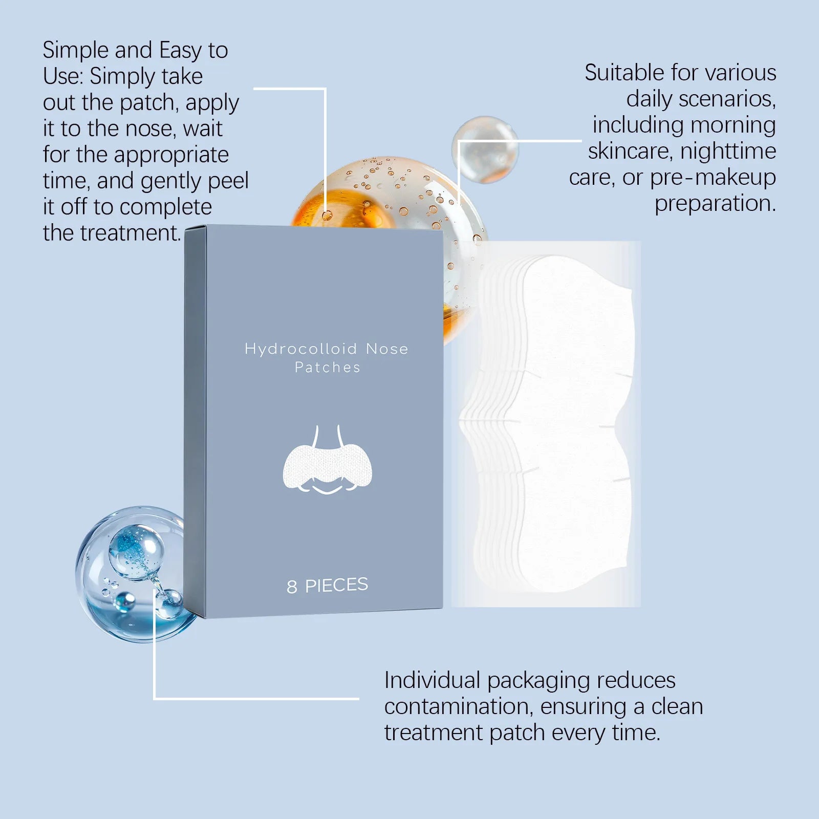 Nicotinamide Nose Patches Clean Excess Oil Unclog Pores Remove Blackheads Smooth Rough Skin Hyaluronic Acid Pore Cleansing Patch
