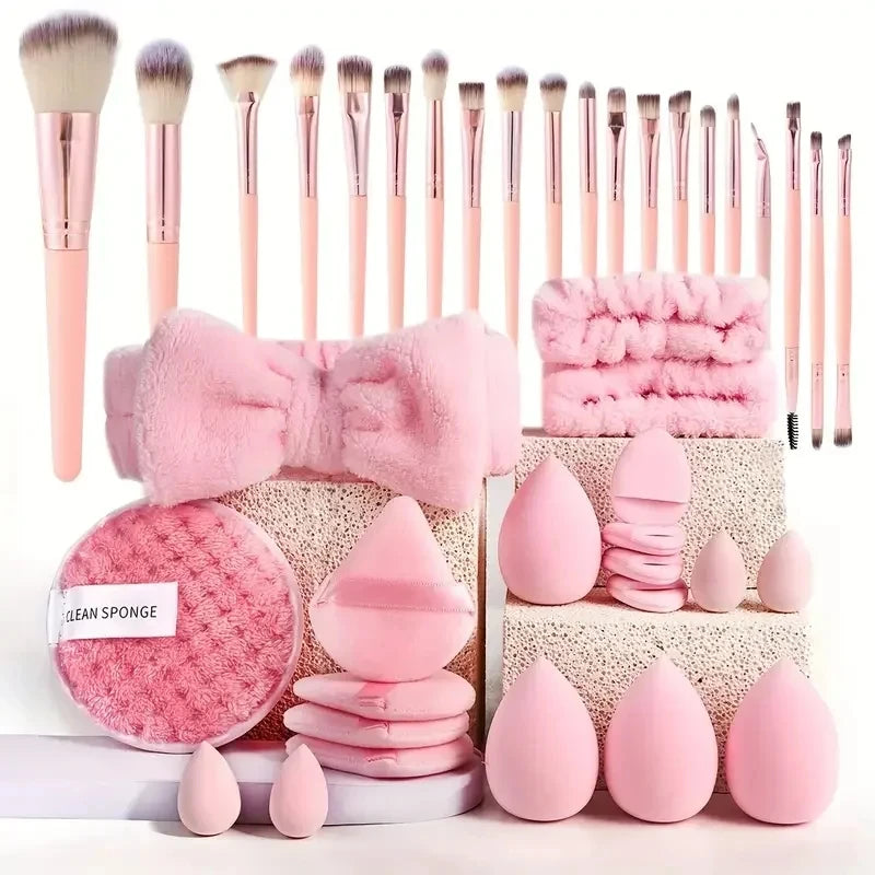 33pcs beauty set makeup kit  large and small beauty sponges for flawless makeup application and removal of makeup full set