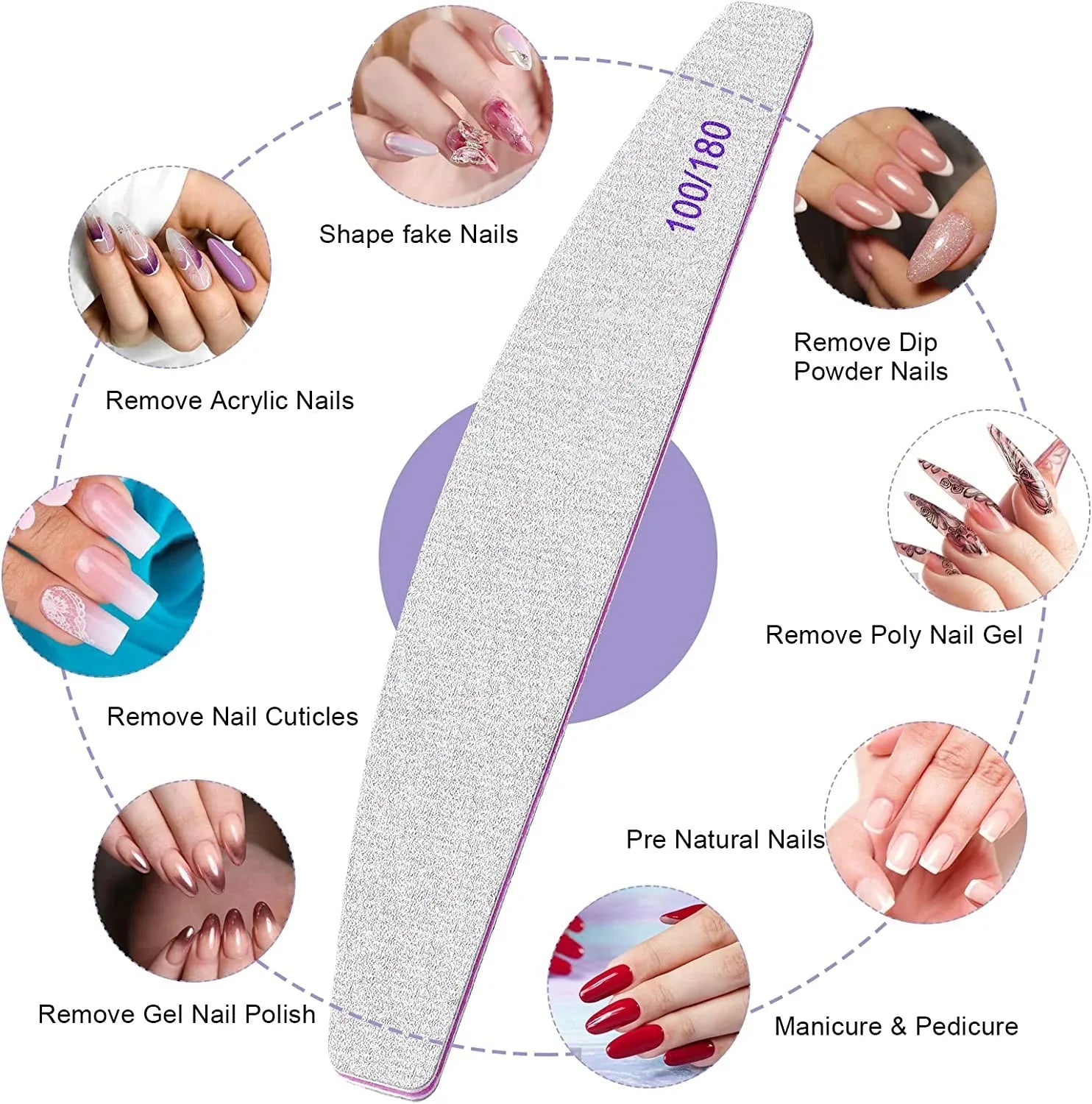 5/10pcs Each package Professional nail files Reusable double-sided sanding board nail shaping beauty tools.