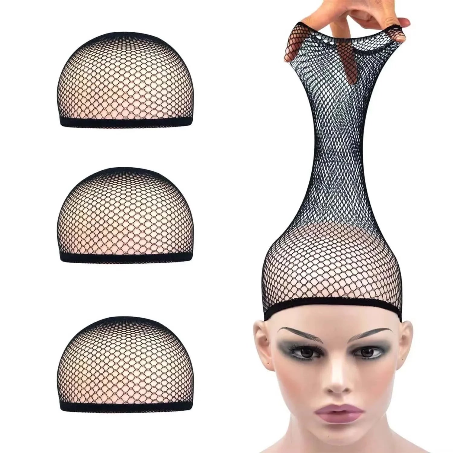 Hairnets good Quality Mesh Weaving Black Wig Hair Net Making Caps Weaving Wig Cap Hair Nets