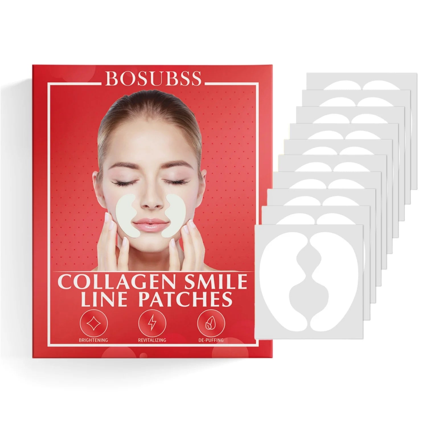 Hydrogel face patches reduce frown & forehead lines. Lifting effect, firm skin. 20pcs. Easy to use, visible results.