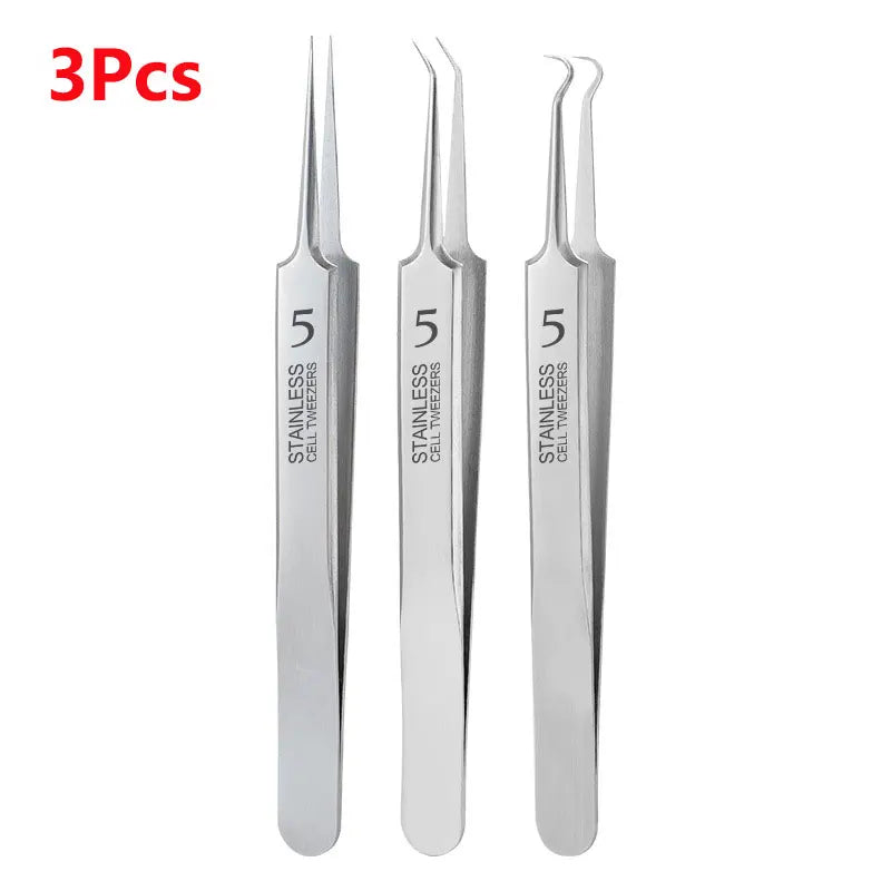 German Ultra-fine No. 5 Cell Pimples Blackhead Clip Tweezers Beauty Salon Special Scraping & Closing Artifact Acne Needle Tool