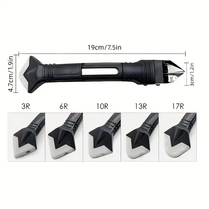 Silicone Scraper Squeegee Glue Remover Knife Caulking Angle Beauty Crack Trowel Tool Grout Scraper Kit 5in1 Multifunctional Home
