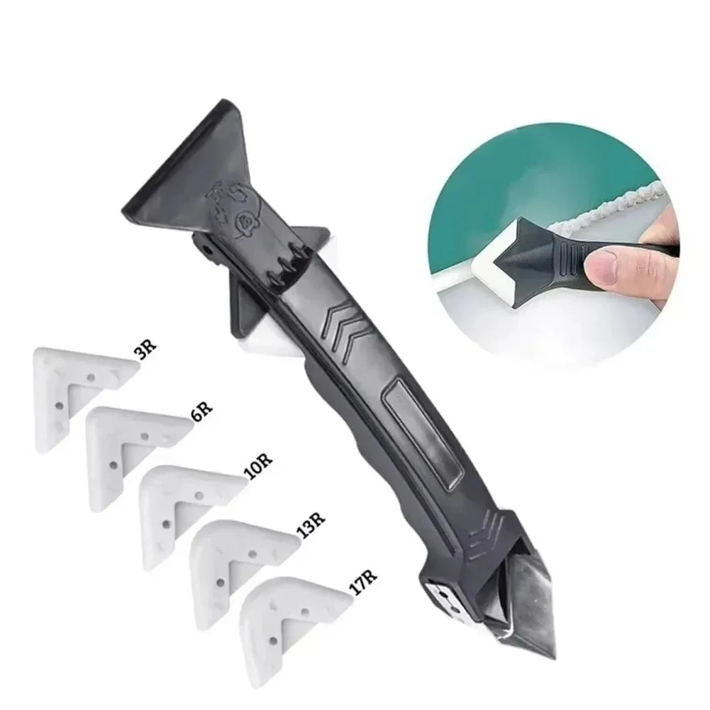 Silicone Scraper Squeegee Glue Remover Knife Caulking Angle Beauty Crack Trowel Tool Grout Scraper Kit 5in1 Multifunctional Home