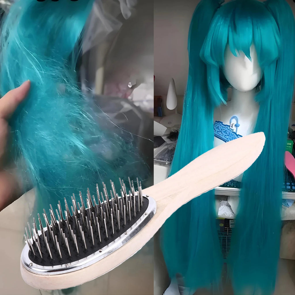 Professional Detangling Steel Comb - Anti-Static Wig Brush for Hair Extensions Styling Training Tool