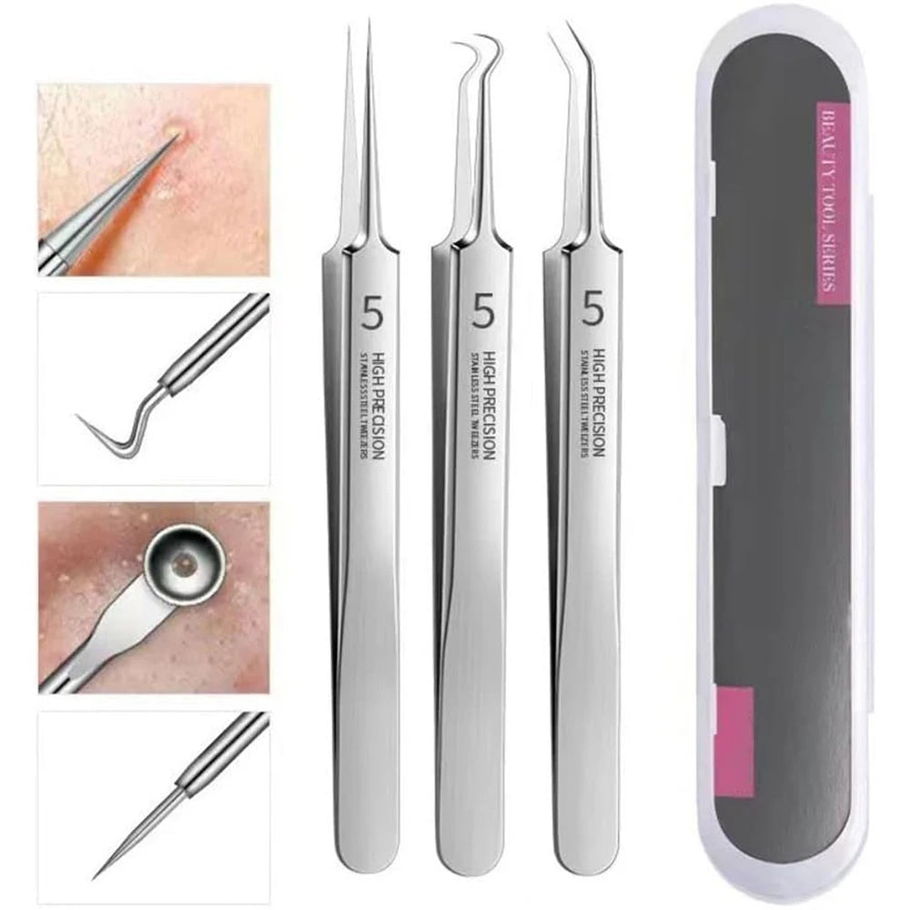 German Ultra-fine No. 5 Cell Pimples Blackhead Clip Tweezers Beauty Salon Special Scraping & Closing Artifact Acne Needle Tool
